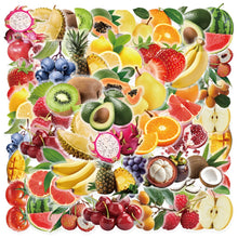 50pcs YIIMANNER Fruit Stickers Roll - Transparent PET Plastic/, Assorted Realistic Fruit Decals (Kiwi, Strawberry, Pineapple, Lemon, Blueberry) for DIY Crafts, Journals, Laptops, Water Bottles, Phone
