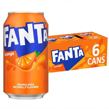 Fanta Orange Flavor Soda Cans 12 fl oz, Fizzy Refreshing Soft Drink Beverage, Convenient 6 Pack