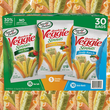 Sensible Portions Garden Veggie Straws Variety Pack, 30 Count Multipack, Crunchy Vegetable Snack Sticks, Assorted Flavors Veggie Chips, Light & Crispy Snack, Individually Packed Snack Bags, Ready-to-Eat Snack, Convenient On-the-Go Snack Travel, Work