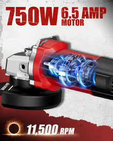 AVID POWER Angle Grinder Tool 750W 6.5 Amp 4-1/2" 11,500 RPM Metal Grinder — Complimentary Gift with $118+ Orders; If the Gift Is Out of Stock or Its Price Rises, Order Cancelled with Full Refund Before Shipment