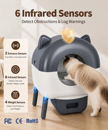 Automatic Self Cleaning Litter Box, MeowWhimsy Large Smart Robot Litter Box — Complimentary Gift with $452+ Orders; If the Gift Is Out of Stock or Its Price Rises, Order Cancelled with Full Refund Before Shipment