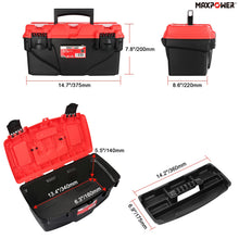 MAXPOWER 15" Tool Box with Removable Tray & Dual Lock, Tools Organizer — Complimentary Gift with $272+ Orders; If the Gift Is Out of Stock or Its Price Rises, Order Cancelled with Full Refund Before Shipment