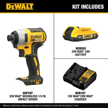 DEWALT 20V MAX Impact Driver, 1/4 Inch, Battery and Charger Included (DCF787D1) — Complimentary Gift with $271+ Orders; If the Gift Is Out of Stock or Its Price Rises, Order Cancelled with Full Refund Before Shipment