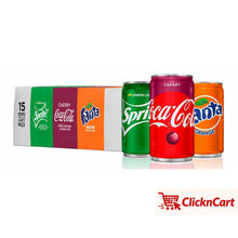 Coca-Cola Flavors Mini Cans Variety Pack, 7.5 fl oz Soda Cans, 15 Pack, Includes Coke Cherry, Sprite & Fanta Orange, Refreshing Soft Drink Variety Bundle