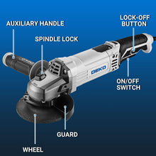 DEKOPRO 7.5Amp 4-1/2" Angle Grinder, Wheels & Hard Case — Complimentary Gift with $132+ Orders; If the Gift Is Out of Stock or Its Price Rises, Order Cancelled with Full Refund Before Shipment