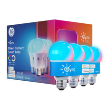 GE CYNC A19 Smart LED Light Bulbs, Color Changing, 4 Pack — Complimentary Gift with $83+ Orders; If the Gift Is Out of Stock or Its Price Rises, Order Cancelled with Full Refund Before Shipment
