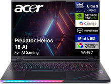 Acer Predator Helios AI Gaming Laptop 18" Mini LED 4K Intel Core Ultra 9 290HX Plus RTX 5090 32GB DDR5 1TB SSD (PH18-I71-90WJ) — Complimentary Gift with $2700+ Orders — Ships When Available
