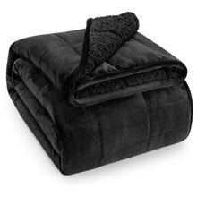 Wemore Weighted Blanket for Adult 15lbs Sherpa Fleece Queen 60"x80" Black — Complimentary Gift with $94+ Orders; If the Gift Is Out of Stock or Its Price Rises, Order Cancelled with Full Refund Before Shipment
