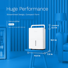 hOmeLabs 8-Pint Smart Dehumidifier, 1,800 Sq Ft — Complimentary Gift with $312+ Orders; If the Gift Is Out of Stock or Its Price Rises, Order Cancelled with Full Refund Before Shipment