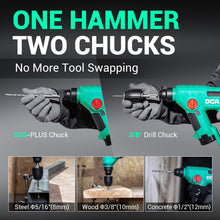 DCA 12V SDS-Plus Rotary Hammer Drill Kit, 3-in-1, 2xBattery, Bits — Complimentary Gift with $202+ Orders; If the Gift Is Out of Stock or Its Price Rises, Order Cancelled with Full Refund Before Shipment