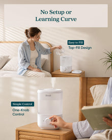 LEVOIT 2.5L Top-Fill Cool Mist Humidifier — Complimentary Gift with $76+ Orders; If the Gift Is Out of Stock or Its Price Rises, Order Cancelled with Full Refund Before Shipment