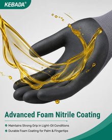 Kebada W5 Foam Nitrile Coated Work Gloves for Men & Women, 12 Pairs — Complimentary Gift with $59+ Orders; If the Gift Is Out of Stock or Its Price Rises, Order Cancelled with Full Refund Before Shipment
