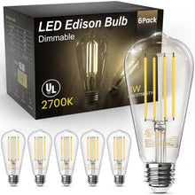 TJOY LED Edison Light Bulbs, E26 Dimmable Vintage Bulb, 8W = 60W Equivalent — Complimentary Gift with $56+ Orders; If the Gift Is Out of Stock or Its Price Rises, Order Cancelled with Full Refund Before Shipment
