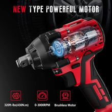 SEYVUM 1/2" Impact Wrench, 320ft-lbs, 20V Brushless, Battery, 4 Sockets — Complimentary Gift with $269+ Orders; If the Gift Is Out of Stock or Its Price Rises, Order Cancelled with Full Refund Before Shipment