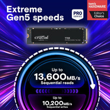 CT1000T705SSD3 (Crucial T705 1TB Gen5 NVMe M.2) — Complimentary Gift with $255+ Orders; If the Gift Is Out of Stock or Its Price Rises, Order Cancelled with Full Refund Before Shipment