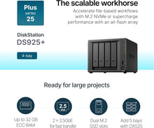Synology DiskStation DS925neo+ (4-bay, Diskless) — Complimentary Gift with $235+ Orders; If the Gift Is Out of Stock or Its Price Rises, Order Cancelled with Full Refund Before Shipment