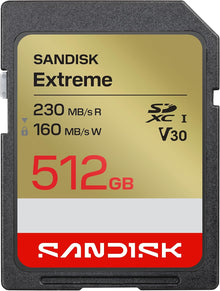 SanDisk Extreme SD UHS-I Card 512GB (SDSDXV9-512G-GUCIN) — Complimentary Gift with $130+ Orders; If the Gift Is Out of Stock or Its Price Rises, Order Cancelled with Full Refund Before Shipment