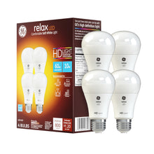 GE Relax LED Light Bulbs, 60 Watt, Soft White, A19 (4 Pack) — Complimentary Gift with $45+ Orders; If the Gift Is Out of Stock or Its Price Rises, Order Cancelled with Full Refund Before Shipment