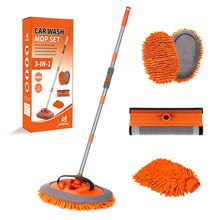 57'' Car Wash Brush with Long Handle Chenille Microfiber,3-in-1 Car Wash Mop Mitt Kit, Car Detailing Brush Cleaning K… — Complimentary Gift with $51+ Orders; If the Gift Is Out of Stock or Its Price Rises, Order Cancelled with Full Refund Before Shipment