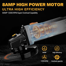 DEKOPRO 8Amp 4-1/2" Angle Grinder, Wheels, Handle & Wrench — Complimentary Gift with $402+ Orders; If the Gift Is Out of Stock or Its Price Rises, Order Cancelled with Full Refund Before Shipment