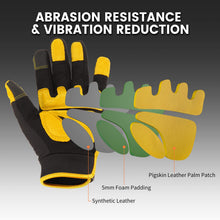 Mens Work Gloves, Synthetic Leather Mechanic Gloves, Utility, Touchscreen, Multipurpose, Construction, Warehouse (L) — Complimentary Gift with $87+ Orders; If the Gift Is Out of Stock or Its Price Rises, Order Cancelled with Full Refund Before Shipment