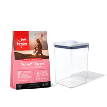 ORIJEN Dog Small Breed Recipe, 4lb and OXO Good Grips Pet POP Container – 4.4 Qt — Complimentary Gift with $59+ Orders; If the Gift Is Out of Stock or Its Price Rises, Order Cancelled with Full Refund Before Shipment