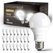 dalattin 24 Pack LED Bulbs Daylight White 5000K, 60 Watt Equivalent A19 Standard Bulbs, E26 Base, 800 LM, Efficient 9W E — Complimentary Gift with $48+ Orders; If the Gift Is ...