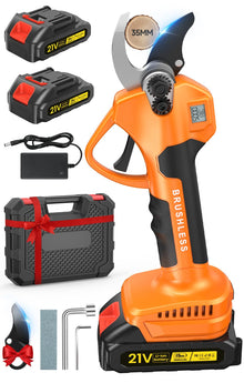 Cordless Electric Pruning Shears, 1000W Brushless, 1.4" Cut, LCD Display, 2×2Ah Battery — Complimentary Gift with $82+ Orders; If the Gift Is Out of Stock or Its Price Rises, Order Cancelled with Full Refund Before Shipment