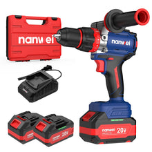NANWEI Hammer Drill,1100 in-lbs, 26000BPM, 2x4.0Ah Batteries, Brushless — Complimentary Gift with $202+ Orders; If the Gift Is Out of Stock or Its Price Rises, Order Cancelled with Full Refund Before Shipment