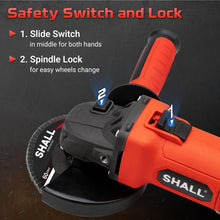 SHALL 4-1/2 Inch 11000 RPM Angle Grinder 4Amp with 2 Guards, 3 Cutting Discs, 3 Grinding Wheel, Non-Slip Handle, Wrench — Complimentary Gift with $62+ Orders; If the Gift Is Out of Stock or Its Price Rises, Order Cancelled with Full Refund Before Shipment