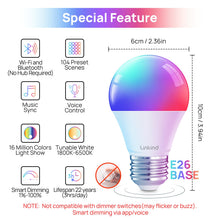 Linkind Smart Light Bulbs, Work with Alexa, Google Home, AiDot — Complimentary Gift with $69+ Orders; If the Gift Is Out of Stock or Its Price Rises, Order Cancelled with Full Refund Before Shipment