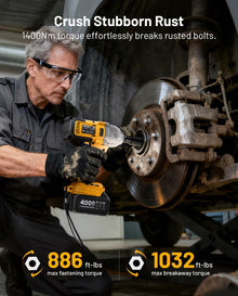 1/2" Brushless Impact Wrench, 1032ft-lbs, 2xBattery, 6 Sockets, 3 Speeds — Complimentary Gift with $269+ Orders; If the Gift Is Out of Stock or Its Price Rises, Order Cancelled with Full Refund Before Shipment