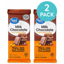 Great Value Milk Chocolate with Salted Toffee Bar, 3.52 oz (2 Pack) – Delicious Creamy Toffee Chocolate Candy, Perfect Gift for Christmas, Holidays & Stocking Stuffers