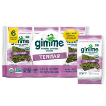 Seaweed Snacks, Gimme 6 CT Teriyaki Organic Roasted Seaweed Snacks, 0.17oz, 5g