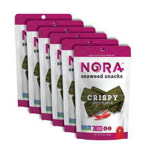 Seaweed Snacks, Crispy Spicy, Non-GMO, Thick Nori Strips, Vegan, 6-Pack | Low-Carb Healthy Asian Snack for Adults, Gluten-Free, Nori Sheets Snack Strips, Wholesome Everyday Snack
