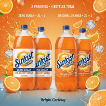 Sunkist Zero Sugar Orange Soda & Regular Orange Soda, 2 L Bottles, 4 Pack