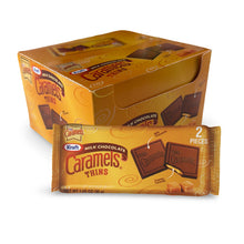 Kraft Milk Chocolate Caramel Thins, 2 Piece Packs 12 Count Box Individually Wrapped Candy
