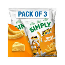 Pack of 3 Simply White Cheddar Cheese Flavored Cheetos Puffs Snacks, 6 oz