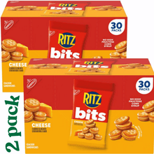 RITZ Bits Cheese Sandwich Crackers, 2.50 oz Individual Packs, 29 Count Box, Pack of 2, Bite-Sized Cheese Filled Cracker Sandwiches, Grab-and-Go Snacks for Lunches, Travel and Everyday Snacking
