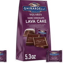 Dark Chocolate Candy SQUARES with Lava Cake Filling, 5.3 oz Bag