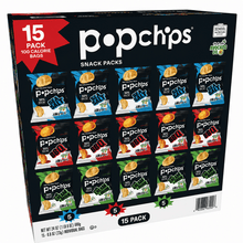 Popchips Variety Pack Potato Chips Snack Packs, Assorted Flavors Including Sea Salt, BBQ & Sour Cream & Onion, Made with Avocado Oil, 100 Calorie Individual Bags, 0.8 oz Each, 15 Count Variety Pack