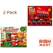 Doritos Tortilla Chips 5 Flavor Variety Pack Snack Chips, 1 oz Bags, 18 Count Pack, Assorted Crunchy Corn Chips Variety, Single Serve Snacks for Lunches, Parties & On-the-Go Snacking+Tostitos Salsa and Lay's Dip Variety Pack, 15.5 oz Containers