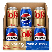varity pack of Pepsi Cola & Diet Coke Soda 12 Pack
