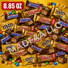 SNICKERS, M&M'S & TWIX Fun Size Chocolate Candy Variety Pack, Sharing Size 8.85 oz Bag, Individually Wrapped Assorted Chocolate Candies, Milk Chocolate, Caramel & Peanut Candy Mix, Candy Bowl Fillers, Party Favors, Office Treats