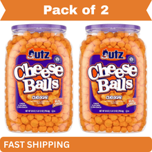 (Pack of 2) Utz Cheeseballs Snack Barrels, Cheesy Crunchy Cheese Snacks, 28 oz Each