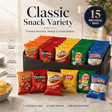 Bulk Master Pack – Classic Snack Variety Pack, 15 Count Assorted Single-Serve Crispy Chips, Grab-and-Go Salty Snacks for Lunch Boxes, Parties, Office & Travel