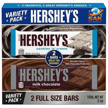 HERSHEY'S Variety Pack, Milk Chocolate & Cookies 'n' Creme Candy Bars