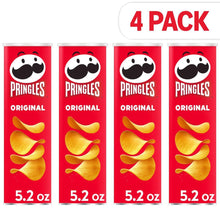 Pringles Original Potato Crisps Chips 4 Pack, Lunch Snacks, Stackable Canisters, 5.2 oz Each – Classic Salty Snack for Home, Office & On-the-Go