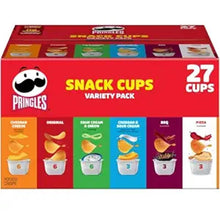 Pringles Potato Crisps Chips, Lunch Snacks, Snack Cups, Variety Pack, 19.5oz Box (27 Cups)