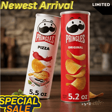 Pizza & Original Potato Crisps Chips Variety Pack, Crunchy Stackable Lunch Snacks, Savory On-the-Go Snack for School, Office, Travel & Parties, 5.5 oz + 5.2 oz Each, 2 Individual Canisters